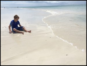 Playing on Diani Beach