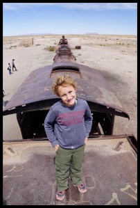 Climbing on the trains