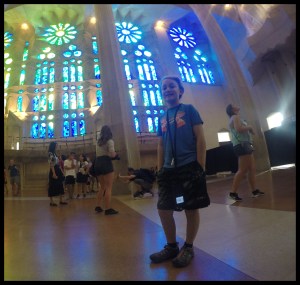 The cool colors from the eastern windows.