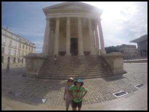 Asher and I hangin' at the Maison Carree